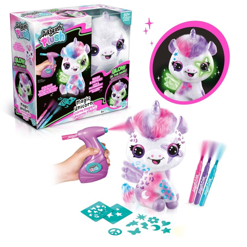 Airbrush Plush Enhjørning Lyser i Mørke