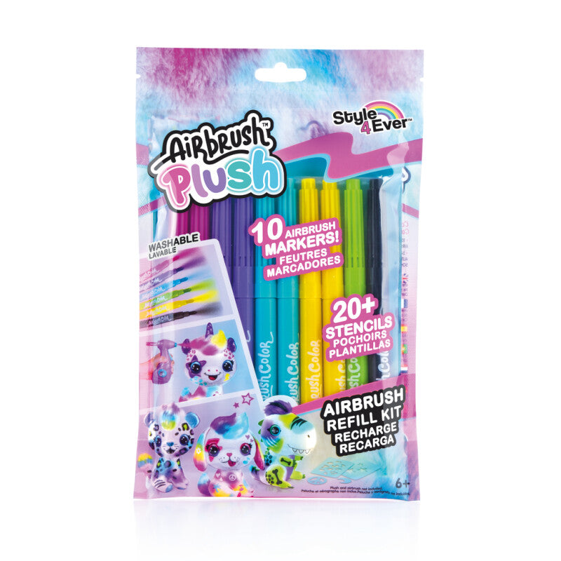 Airbrush Plush Refillsæt 10 Farvepenne fra Andet