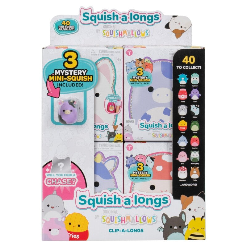 Squish-a-longs 2,5 cm Nøglering 3-pak