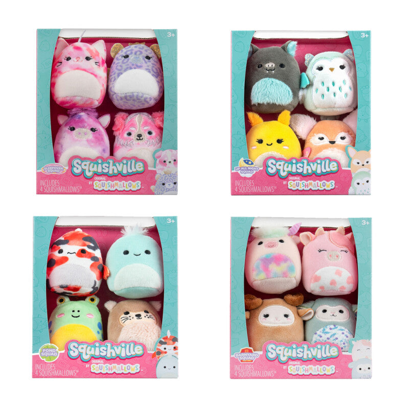 Squishville 4-pak Forår 2024 fra Squishmallow