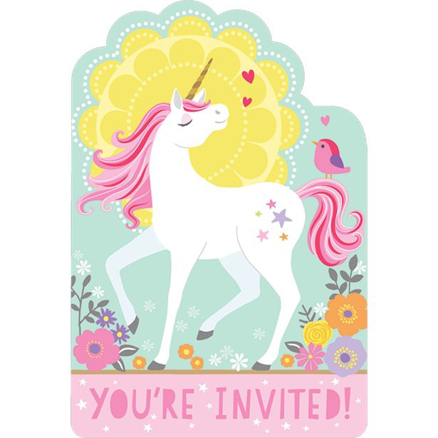 Unicorn fødselsdags invitationer fra Enhjørning / Unicorn