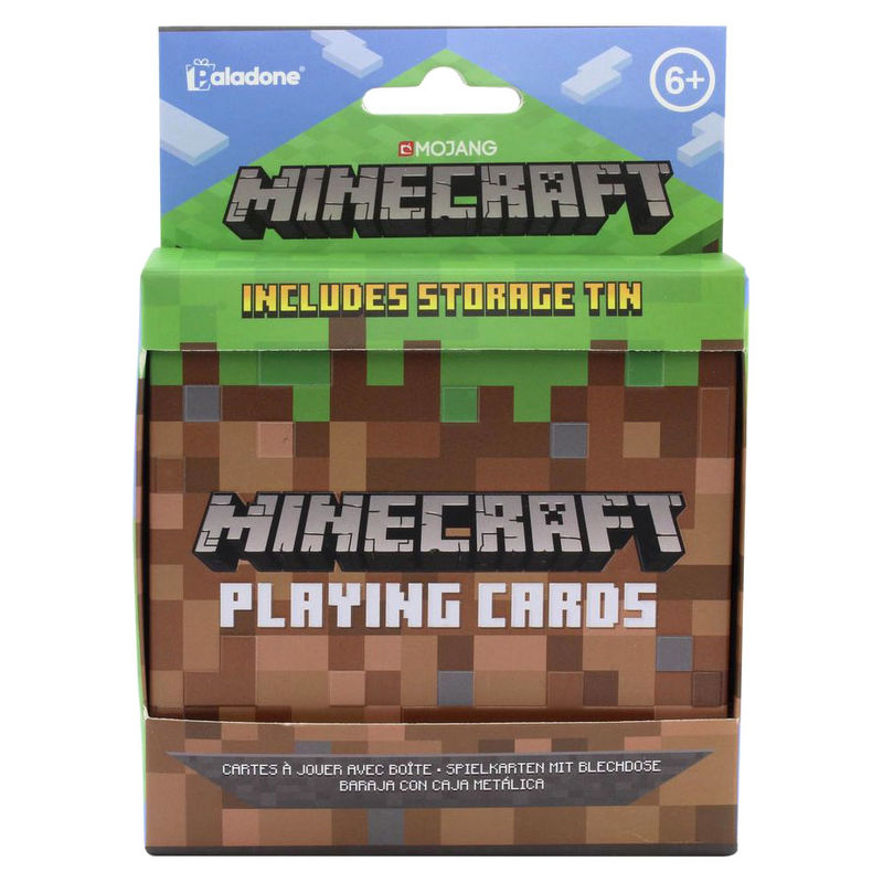 Minecraft kortspil med tin beholder.