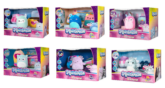 Squishmallows, som  kommer med 2 dele tematilbehør