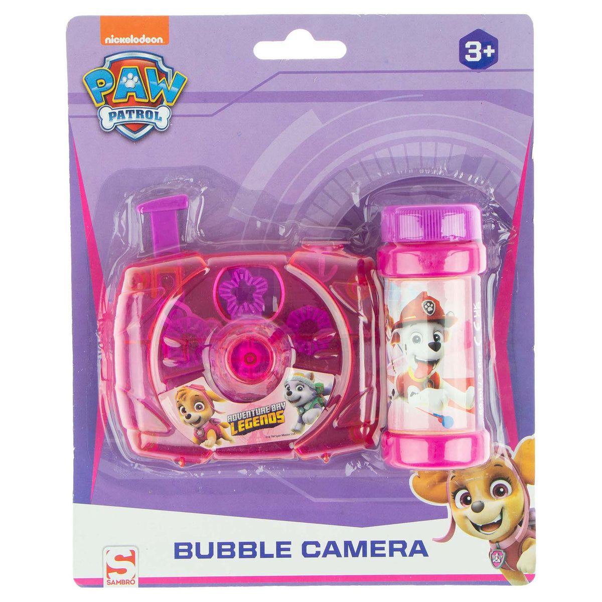Skye sæbeboble kamera med en lille sæbeboble flaske. fra Paw Patrol